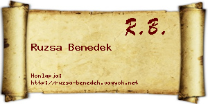 Ruzsa Benedek névjegykártya