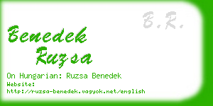 benedek ruzsa business card